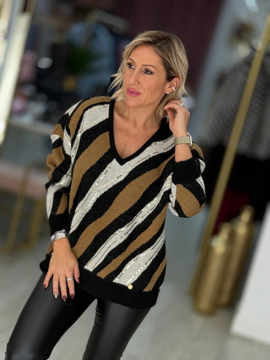 Camisola animal print com lantejoulas (+ cores)