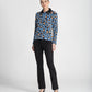 Camisola gola polo print leopardo