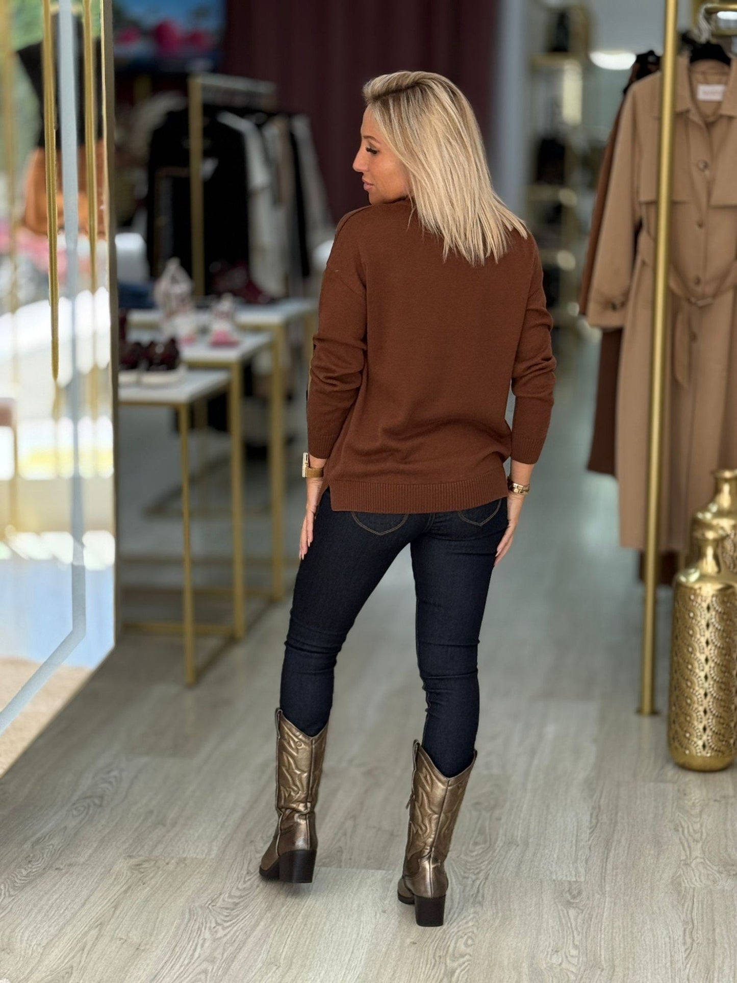 Camisola leopardo com lantejoulas