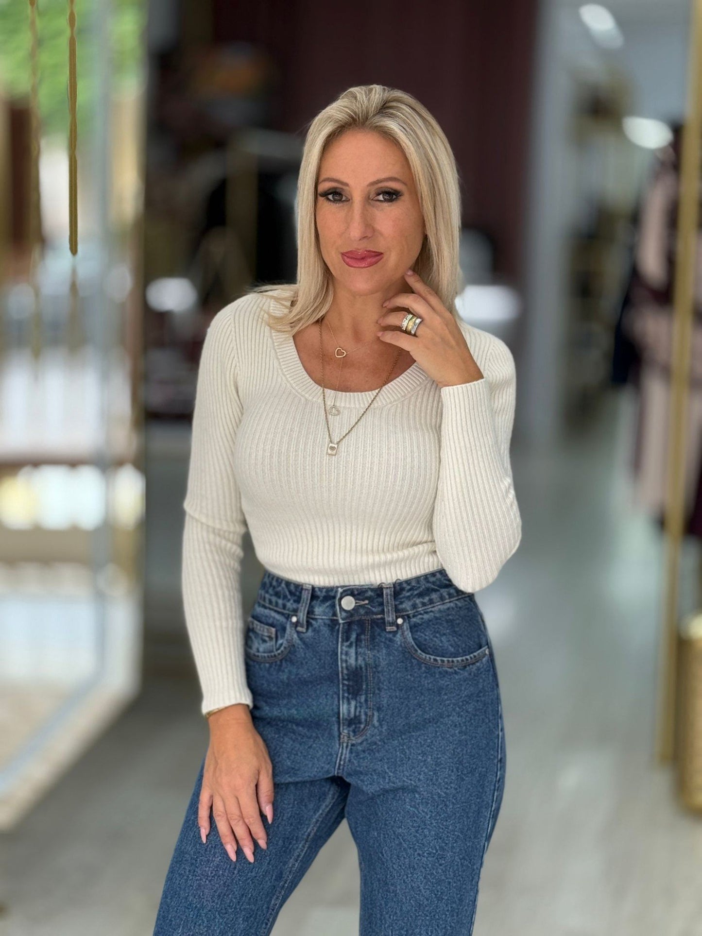 Camisola canelada com chapa r (+ cores)