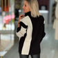 Camisola oversize canelada bicolor