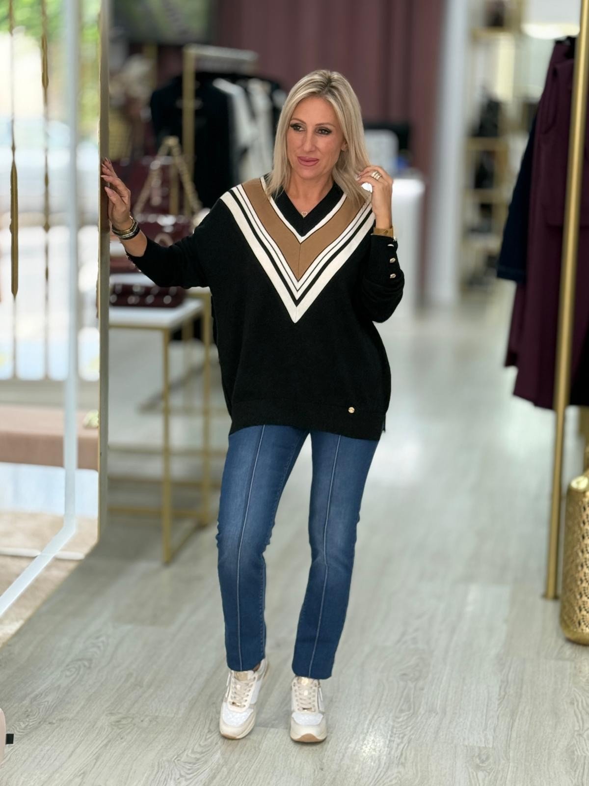 Camisola decote em v