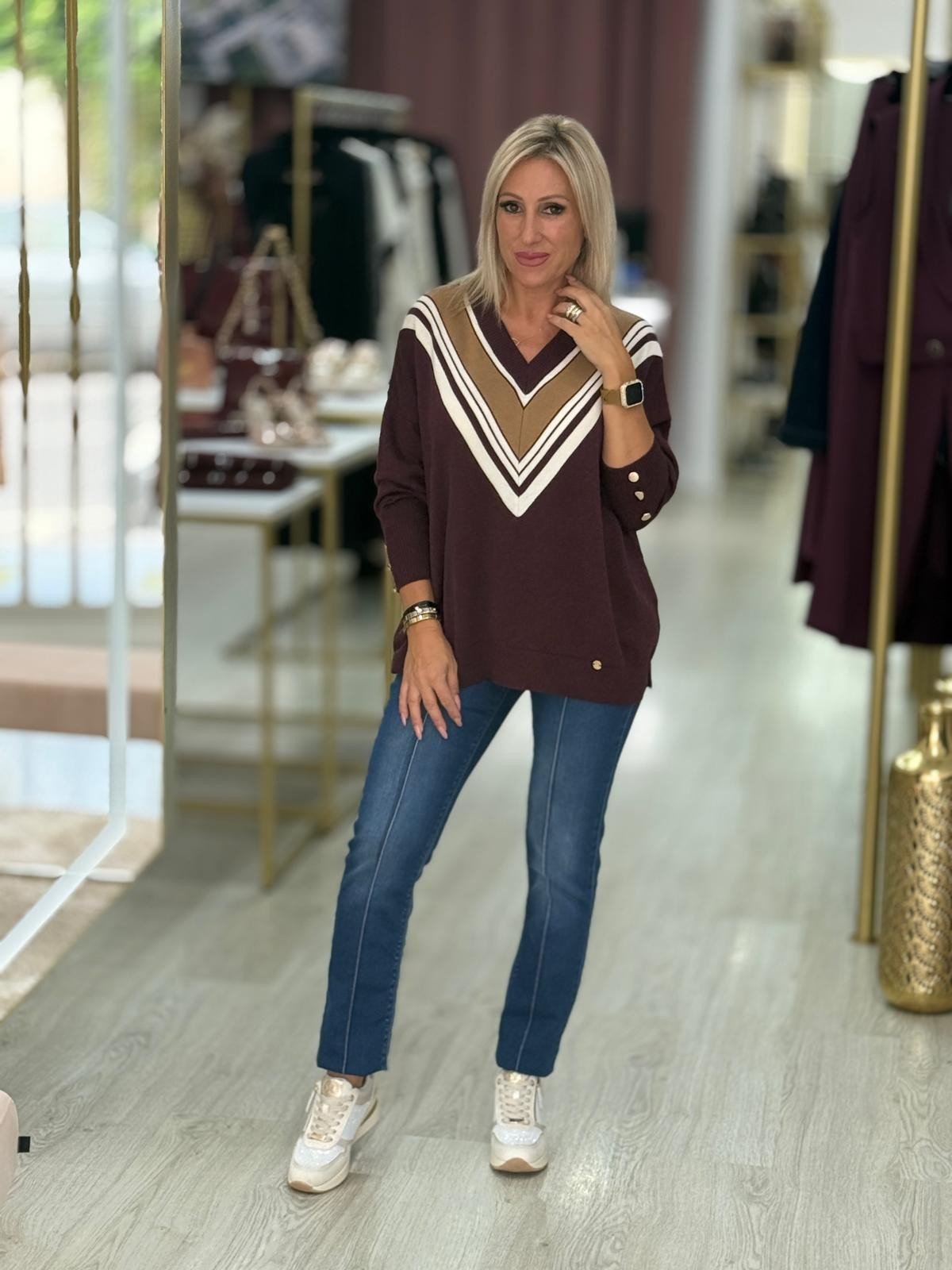 Camisola decote em v