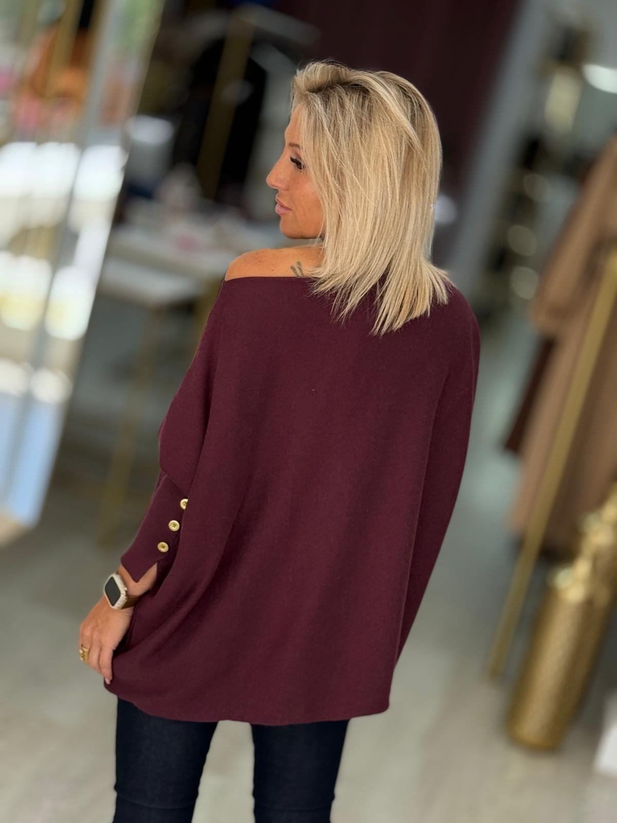 Camisola oversize com botões