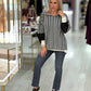 Camisola com jacquard e mangas lantejoulas