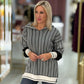 Camisola com jacquard e mangas lantejoulas