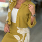 Casaco curto com jacquard flores