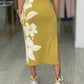 Saia com jacquard flores