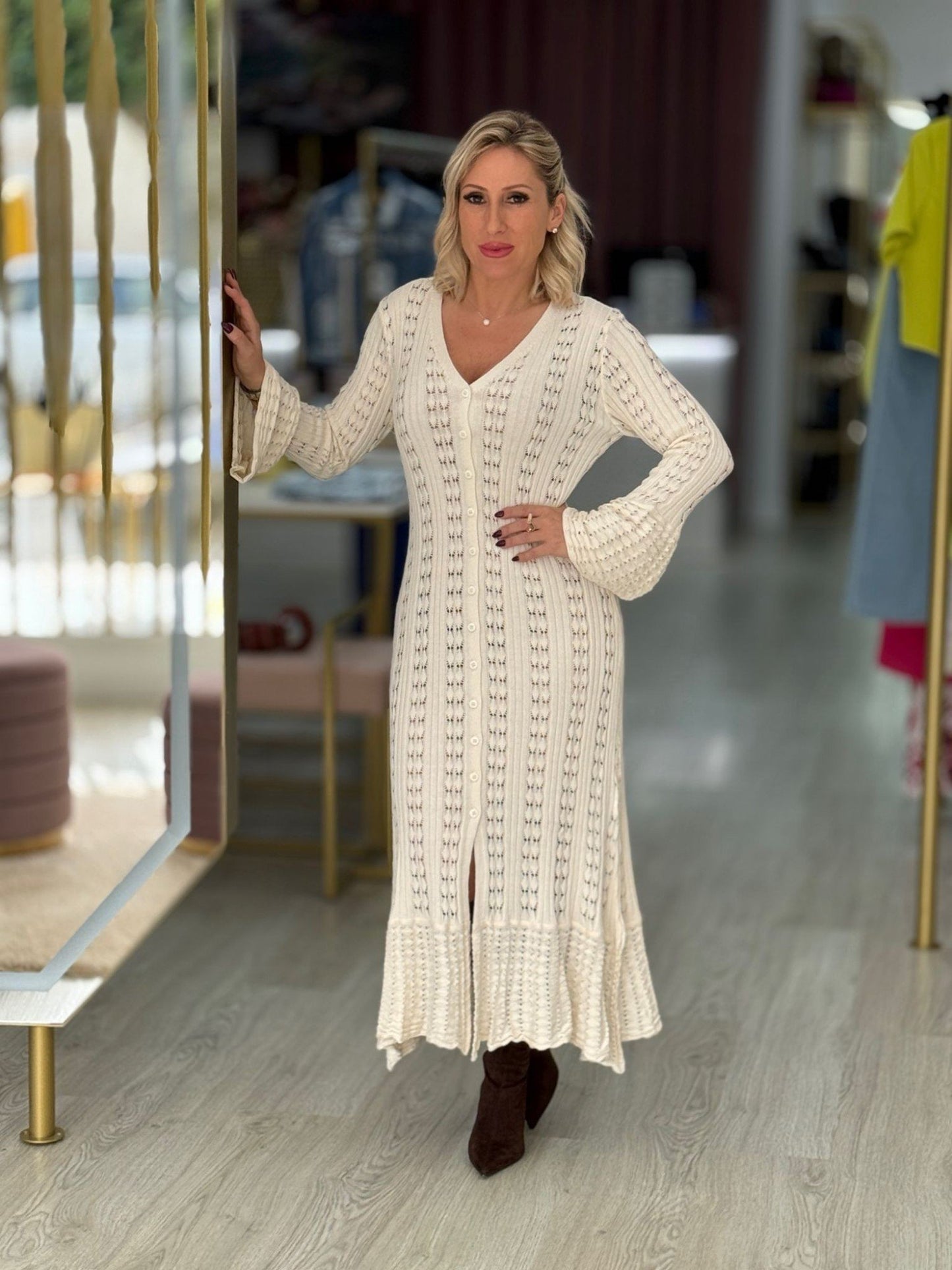 Casaco comprido perfurado (+ cores)