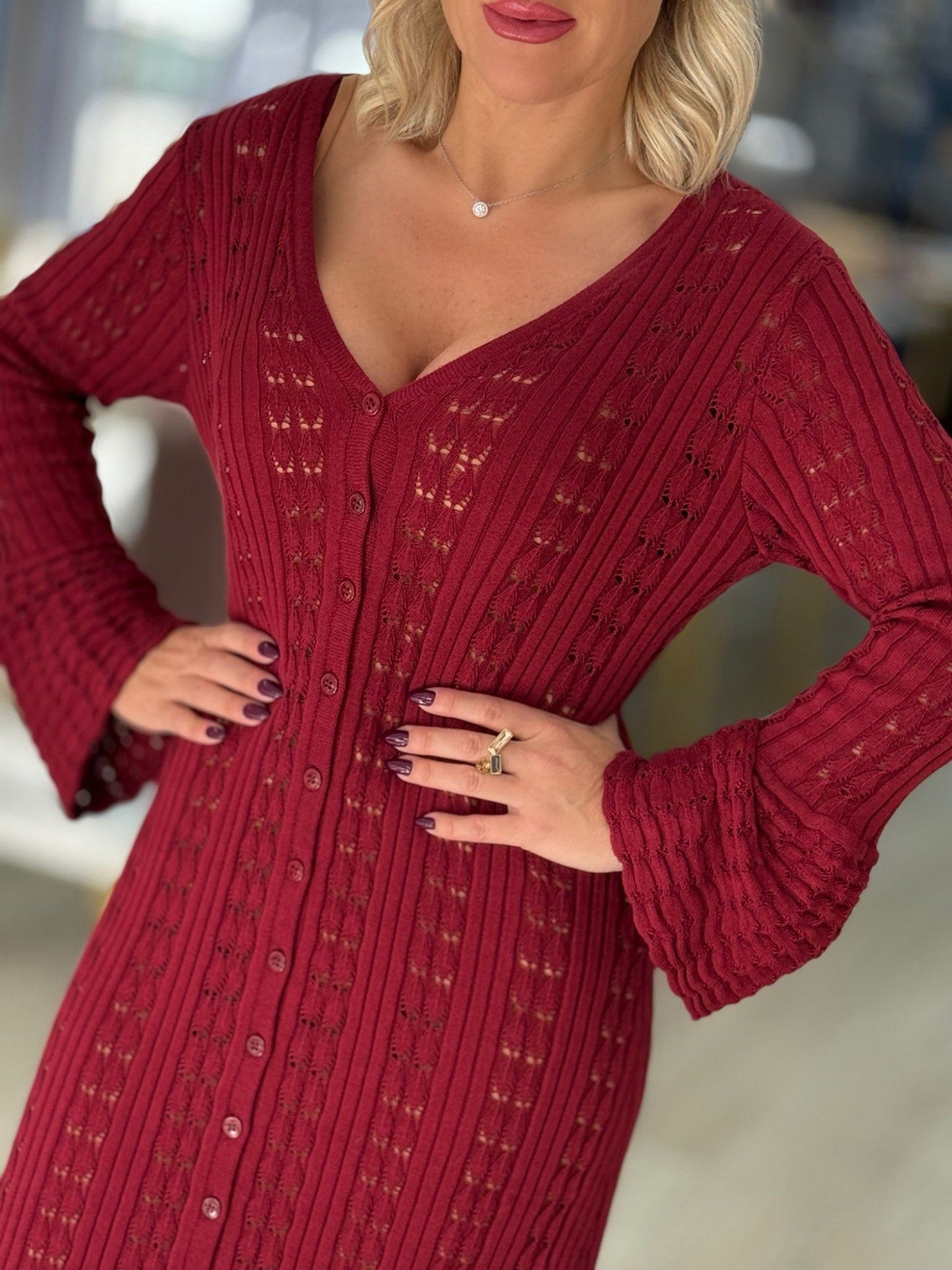 Casaco comprido perfurado (+ cores)