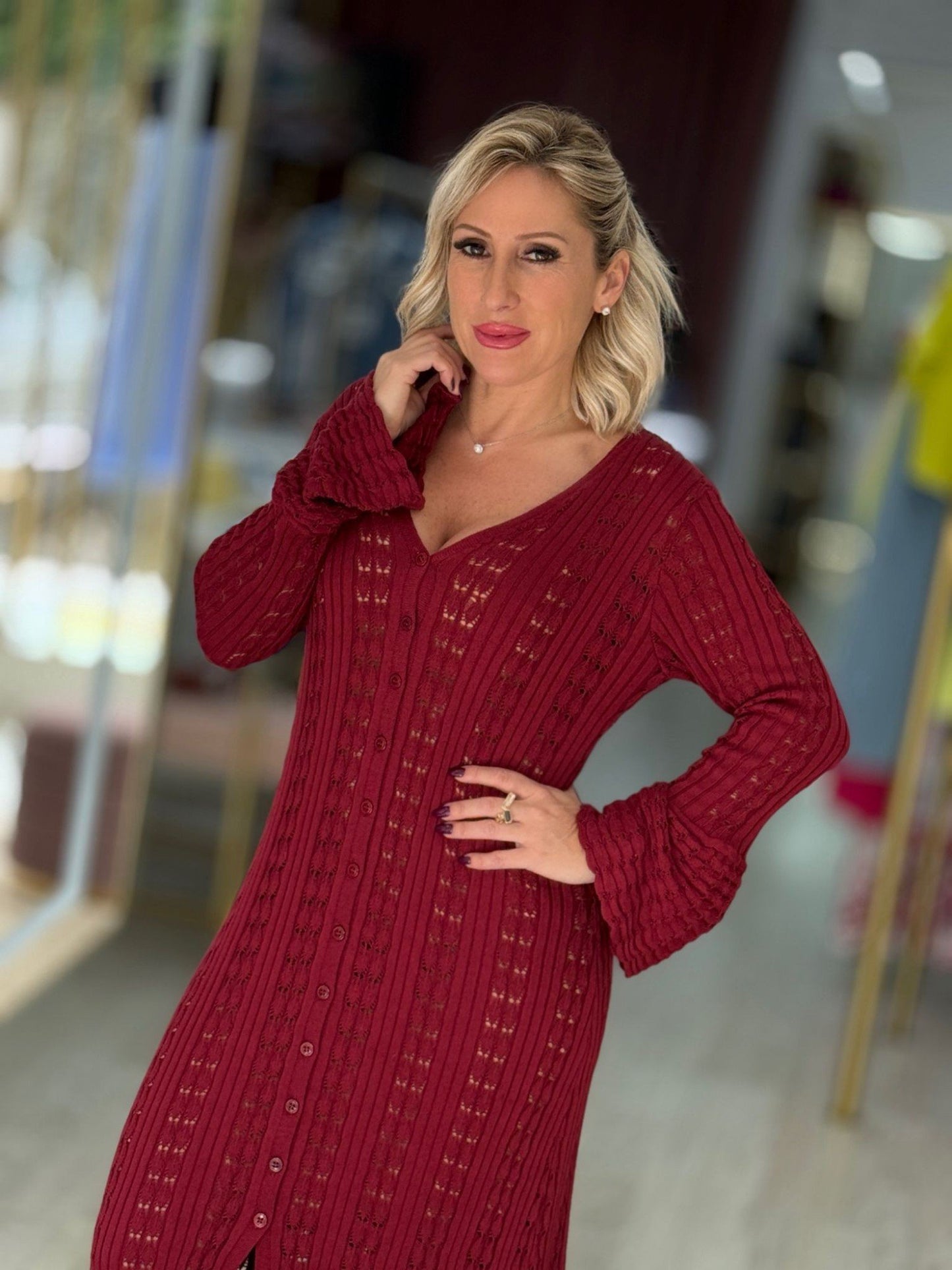 Casaco comprido perfurado (+ cores)