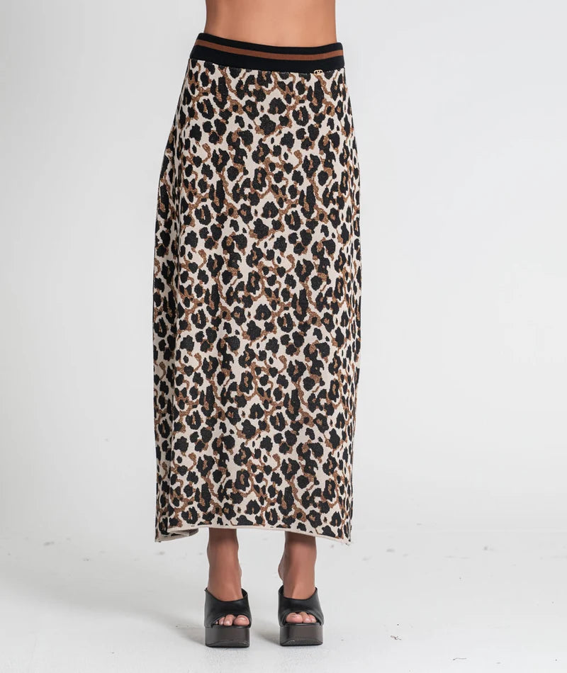 Saia comprida animal print