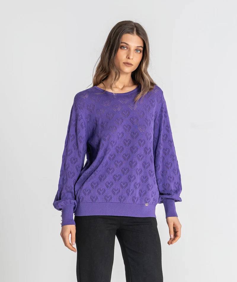 Camisola corações perfurados