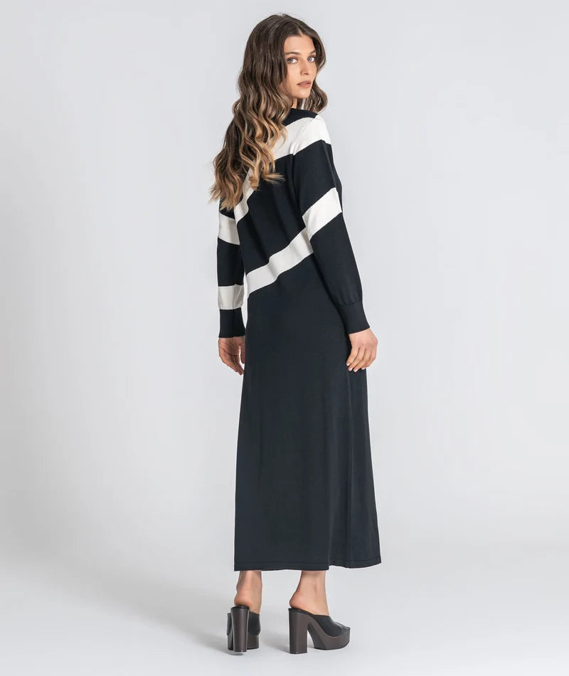 Vestido comprido jacquard
