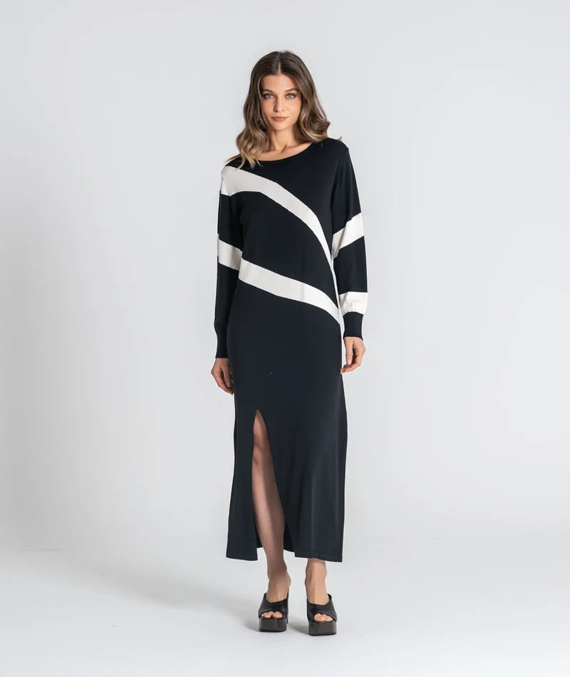 Vestido comprido jacquard