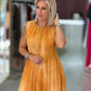 Vestido midi plissado