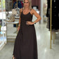 Vestido midi fluido de alças