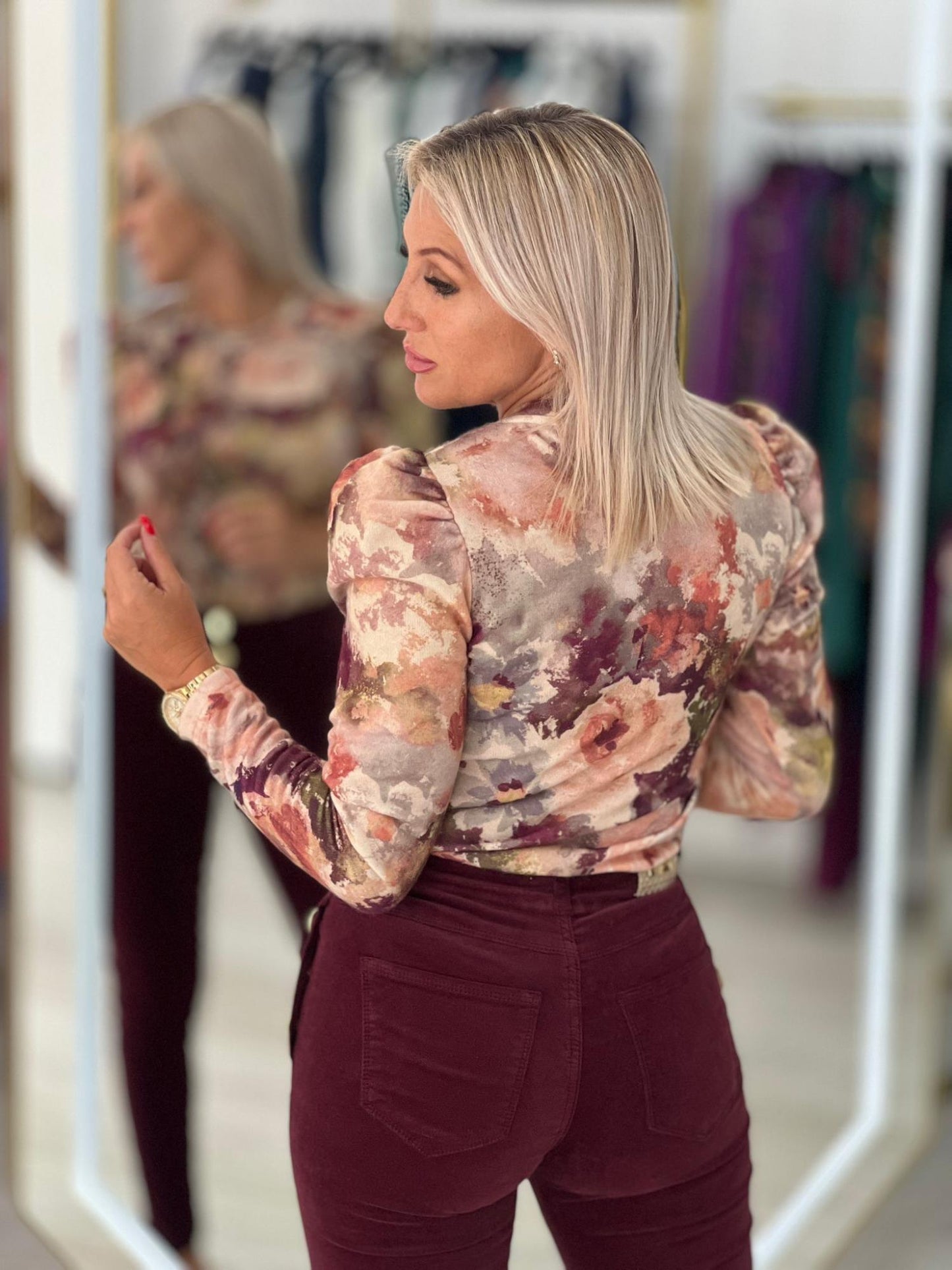 Camisola padrão floral