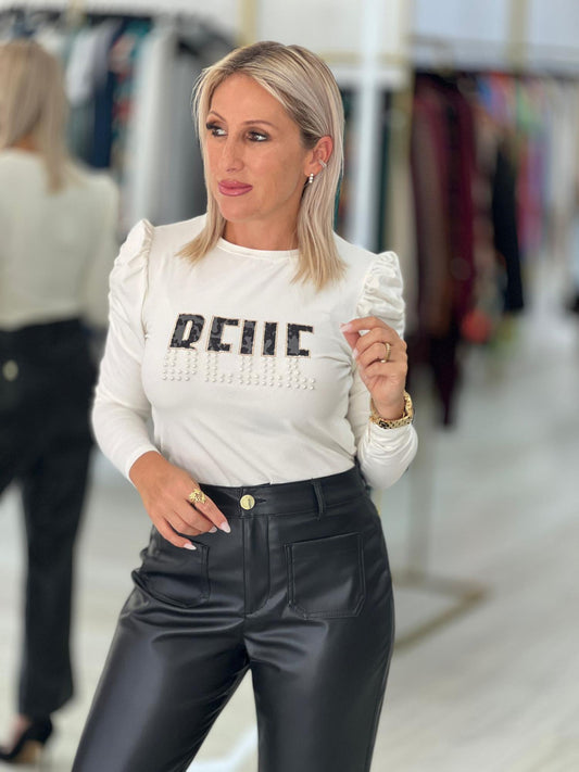 Camisola com pérolas