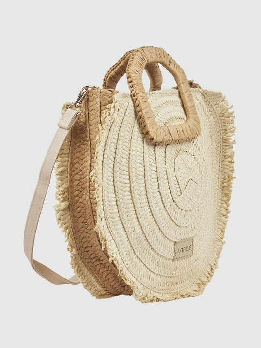Mala em palha bege