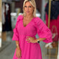 Vestido comprido com folhos