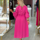 Vestido comprido com folhos