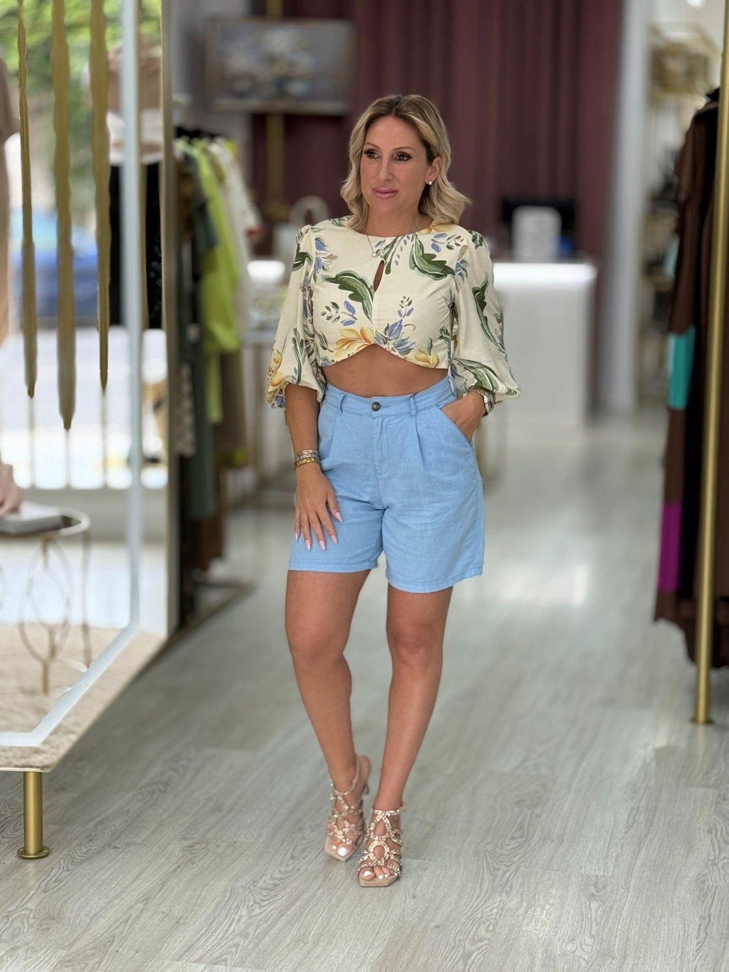 Blusa Cropped Estampada