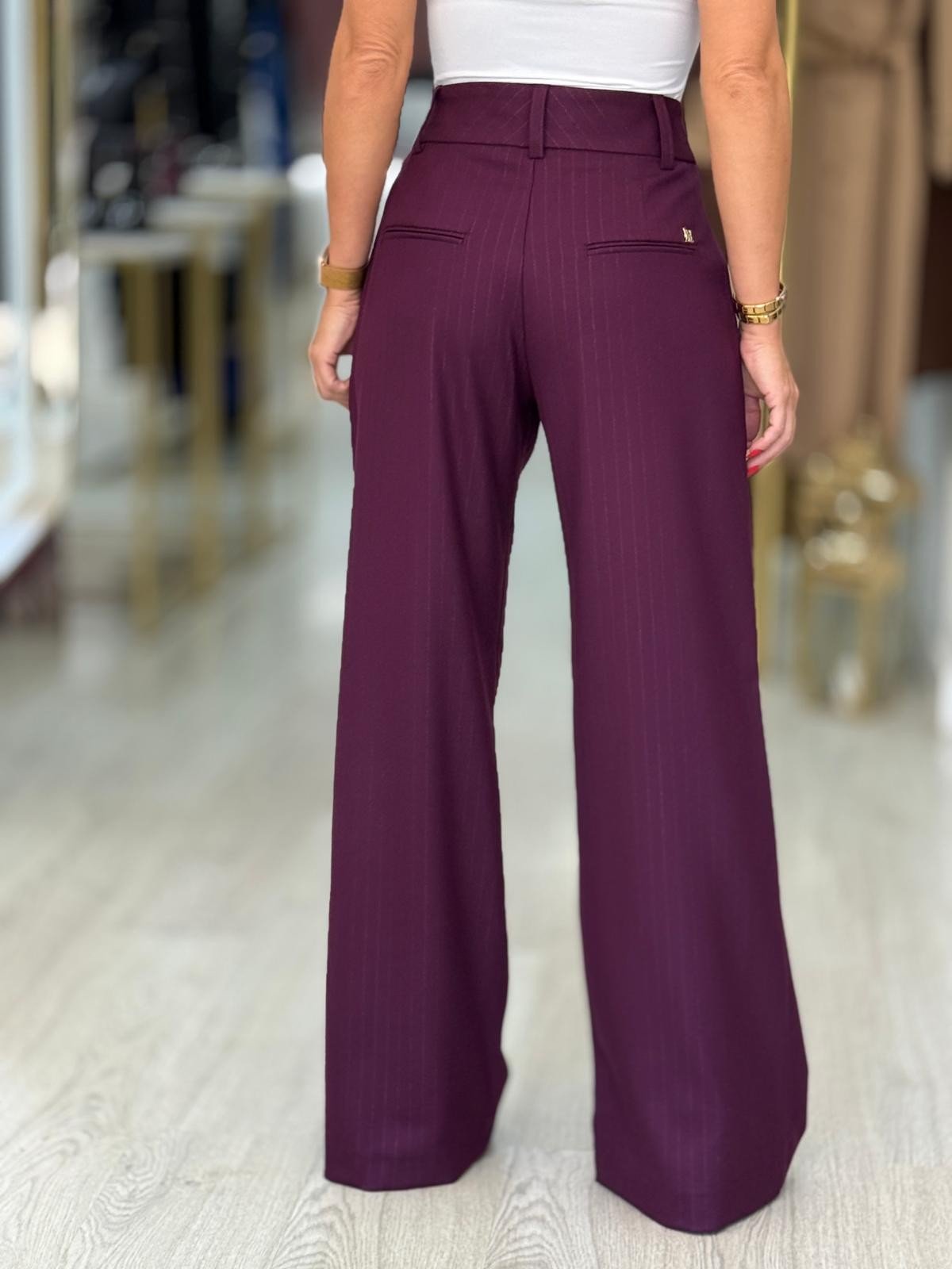 Calça clássica com brilho