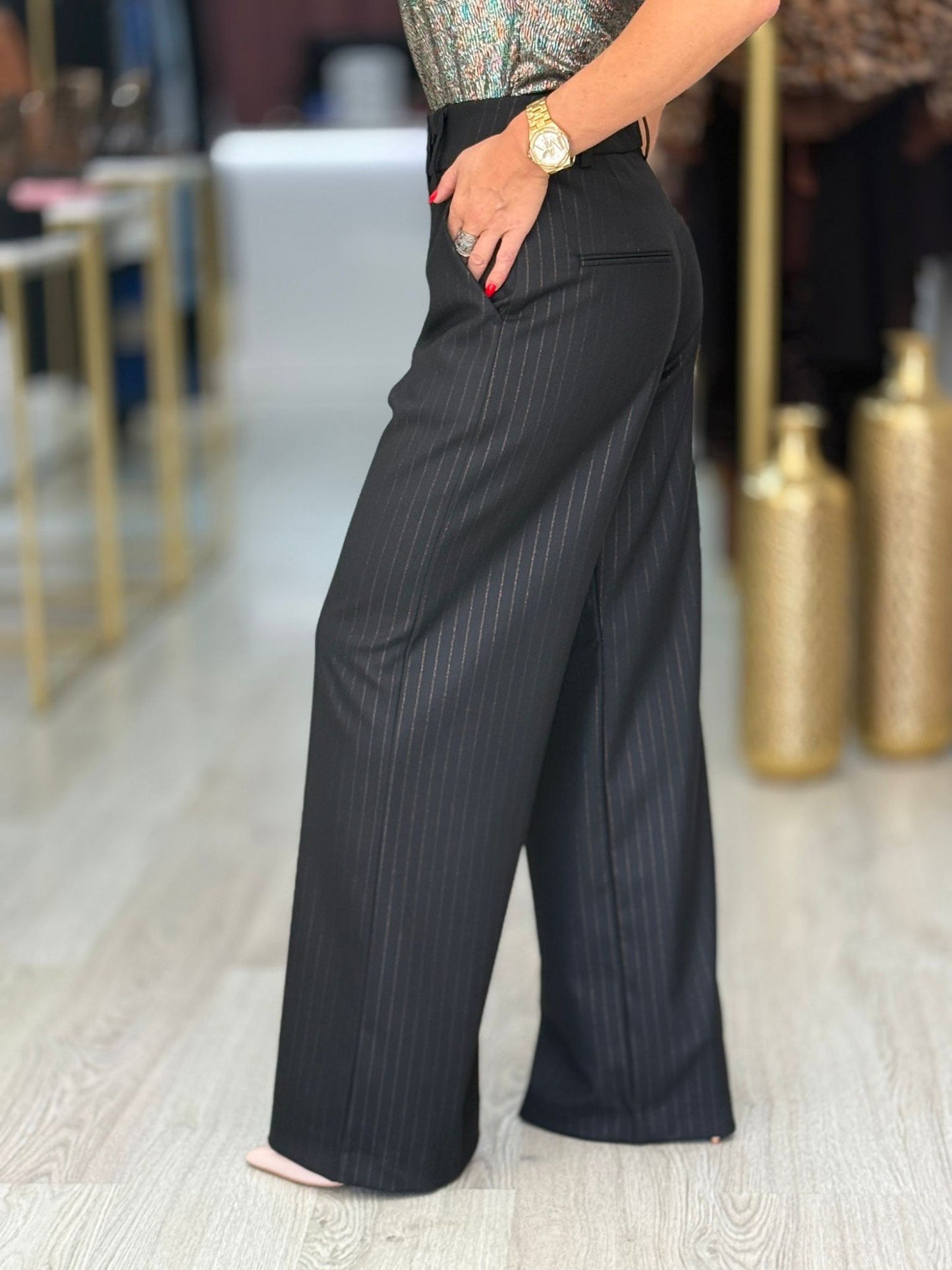 Calça clássica com brilho