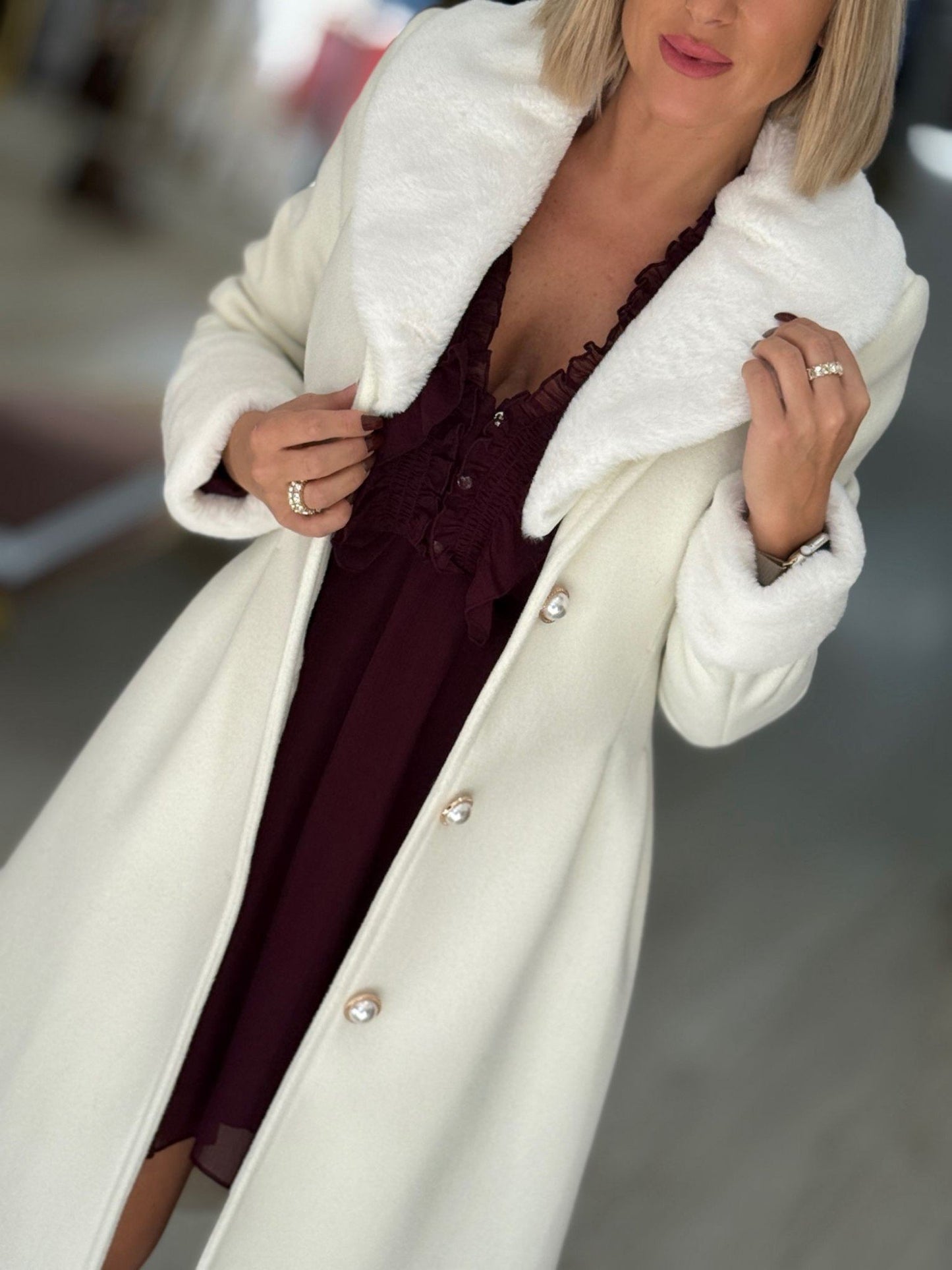 Casaco fazenda com pêlo