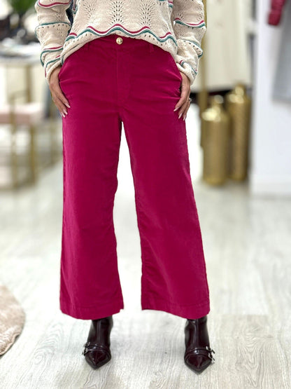Calças veludo wide leg