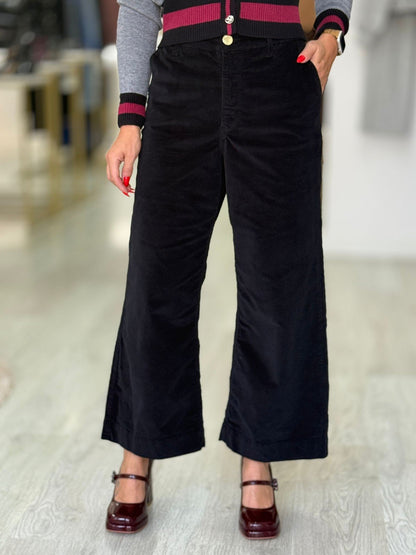 Calças veludo wide leg