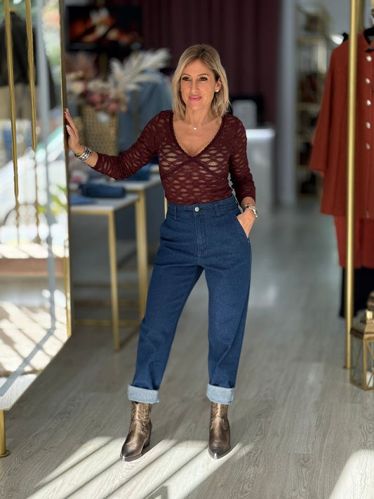 Calças de ganga mom