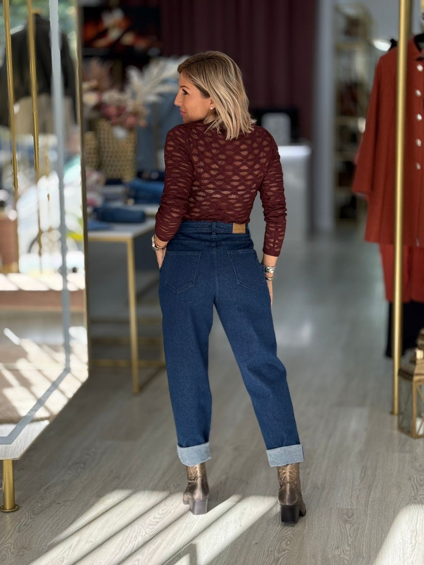 Calças de ganga mom