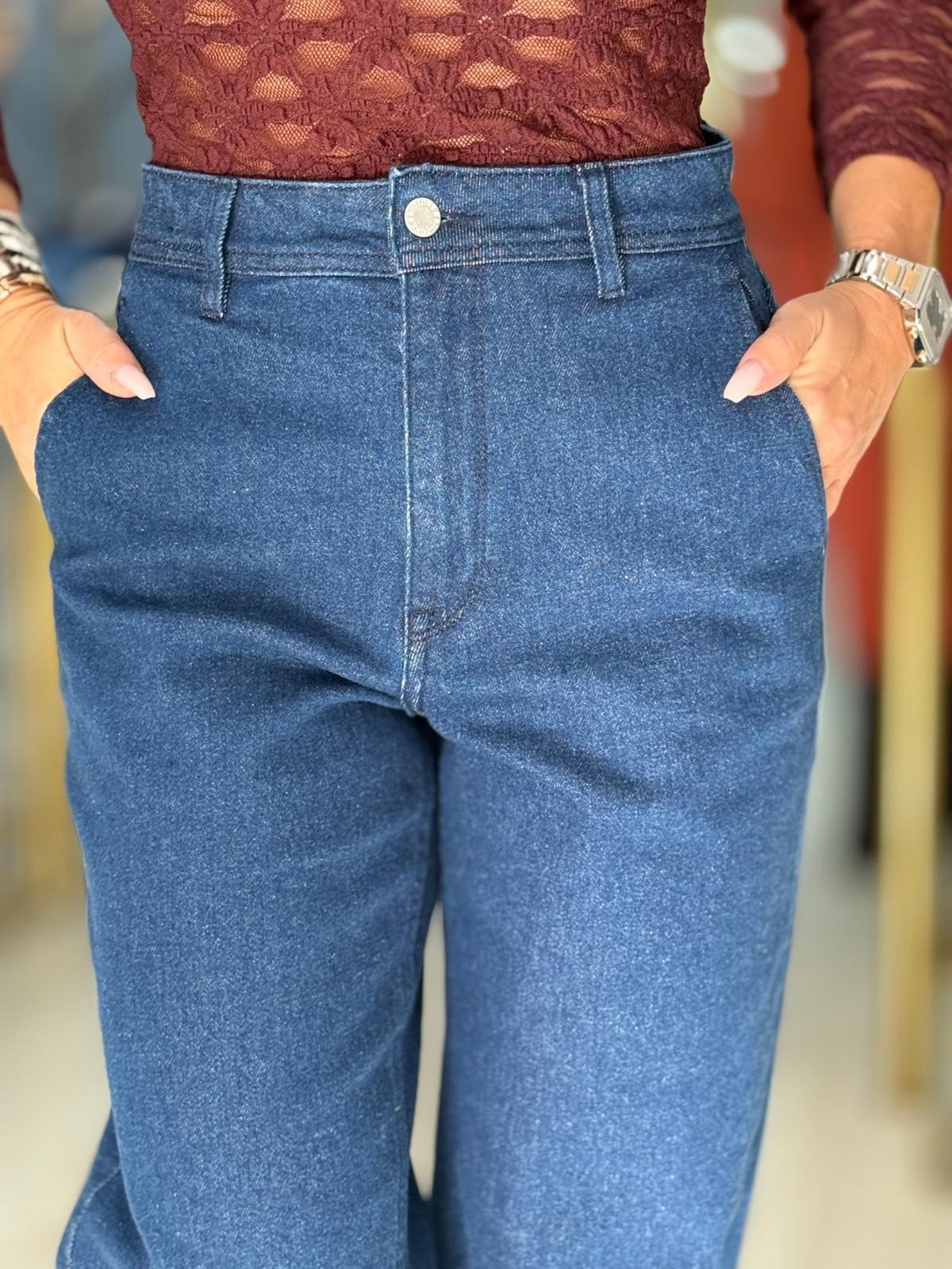 Calças de ganga mom