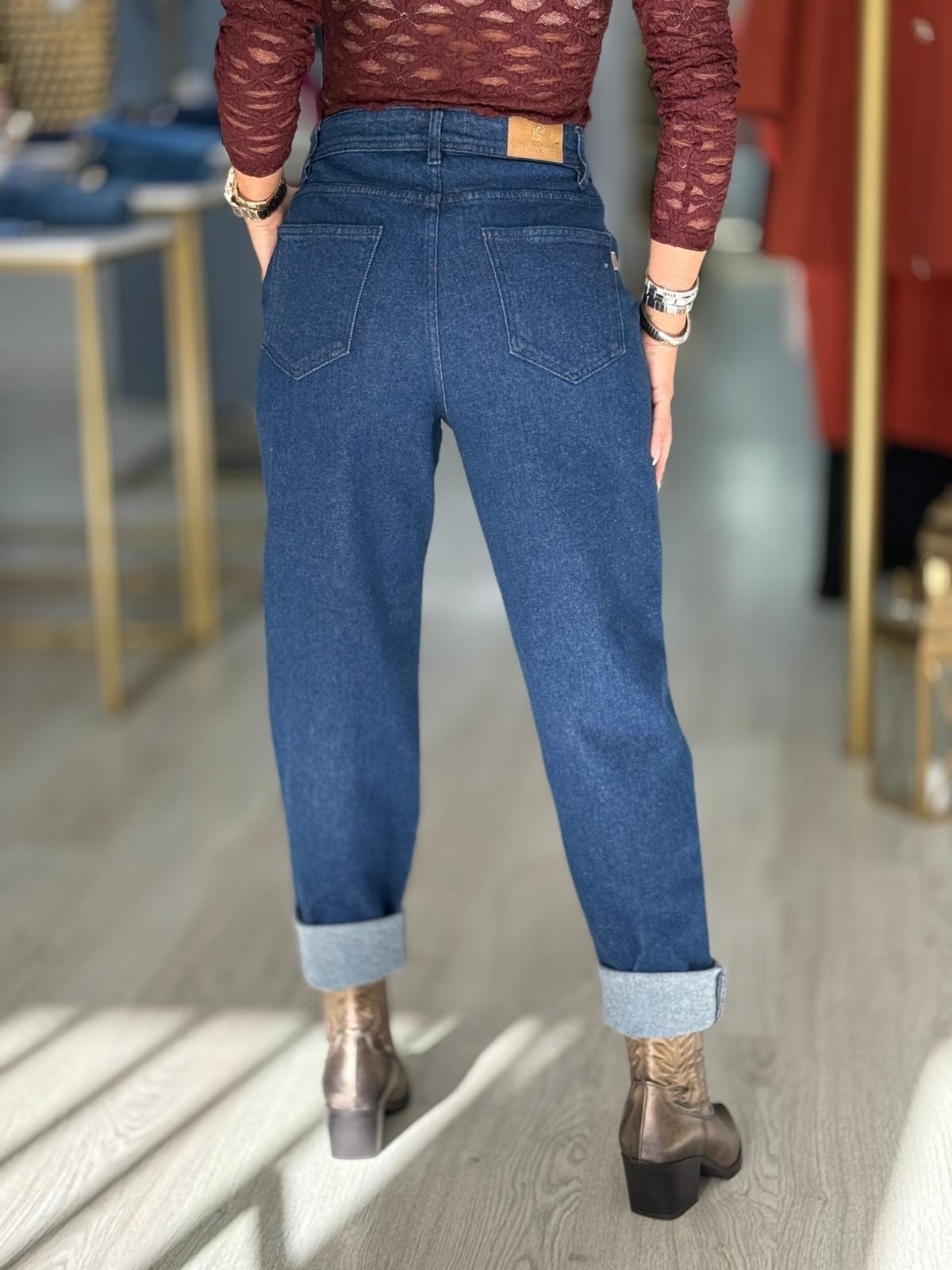 Calças de ganga mom