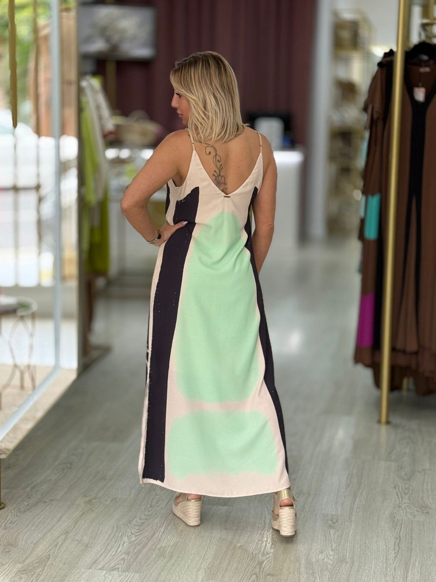 Vestido comprido estampado
