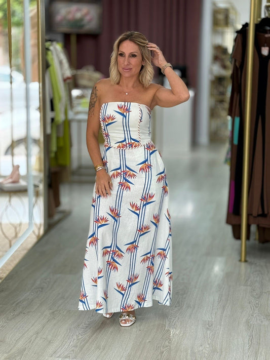 Vestido linho estrelicia