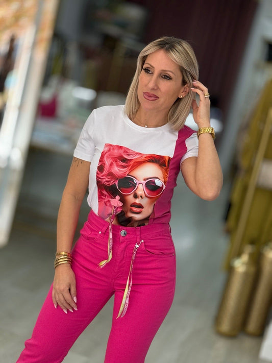 T-shirt com assimetria