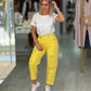 Calças slouchy com bolsos