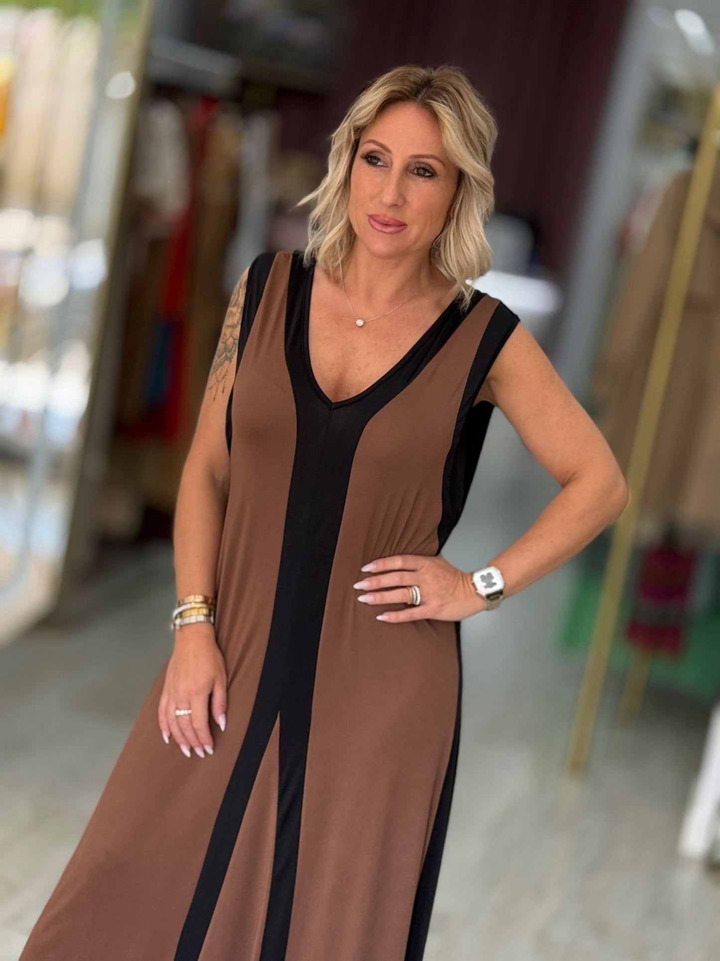 Vestido com contrastes (+ cores)