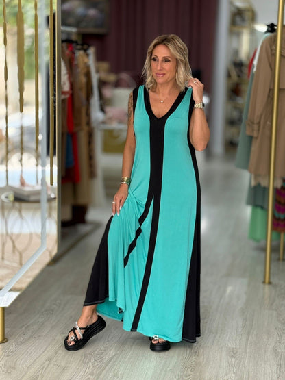 Vestido com contrastes (+ cores)
