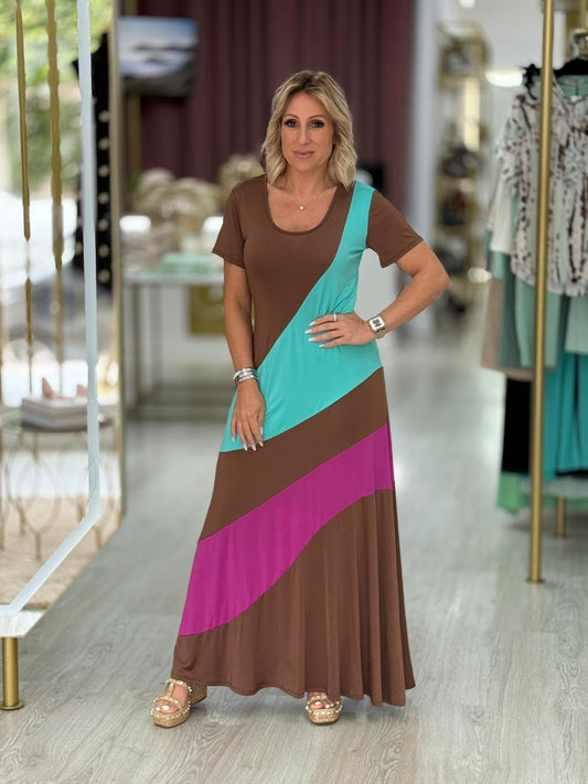 Vestido colorblock
