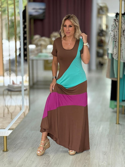 Vestido colorblock