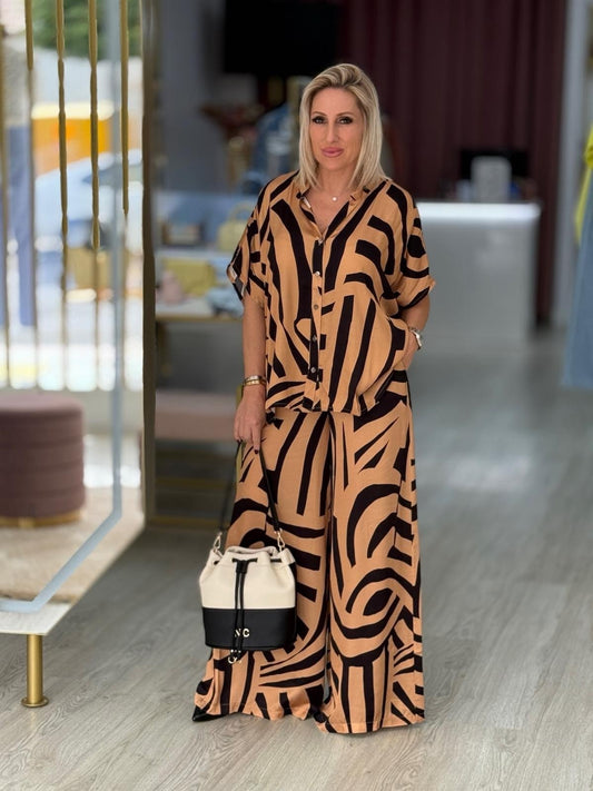 Calças com padrão geométrico