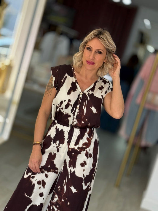 Blusa com botões animal print