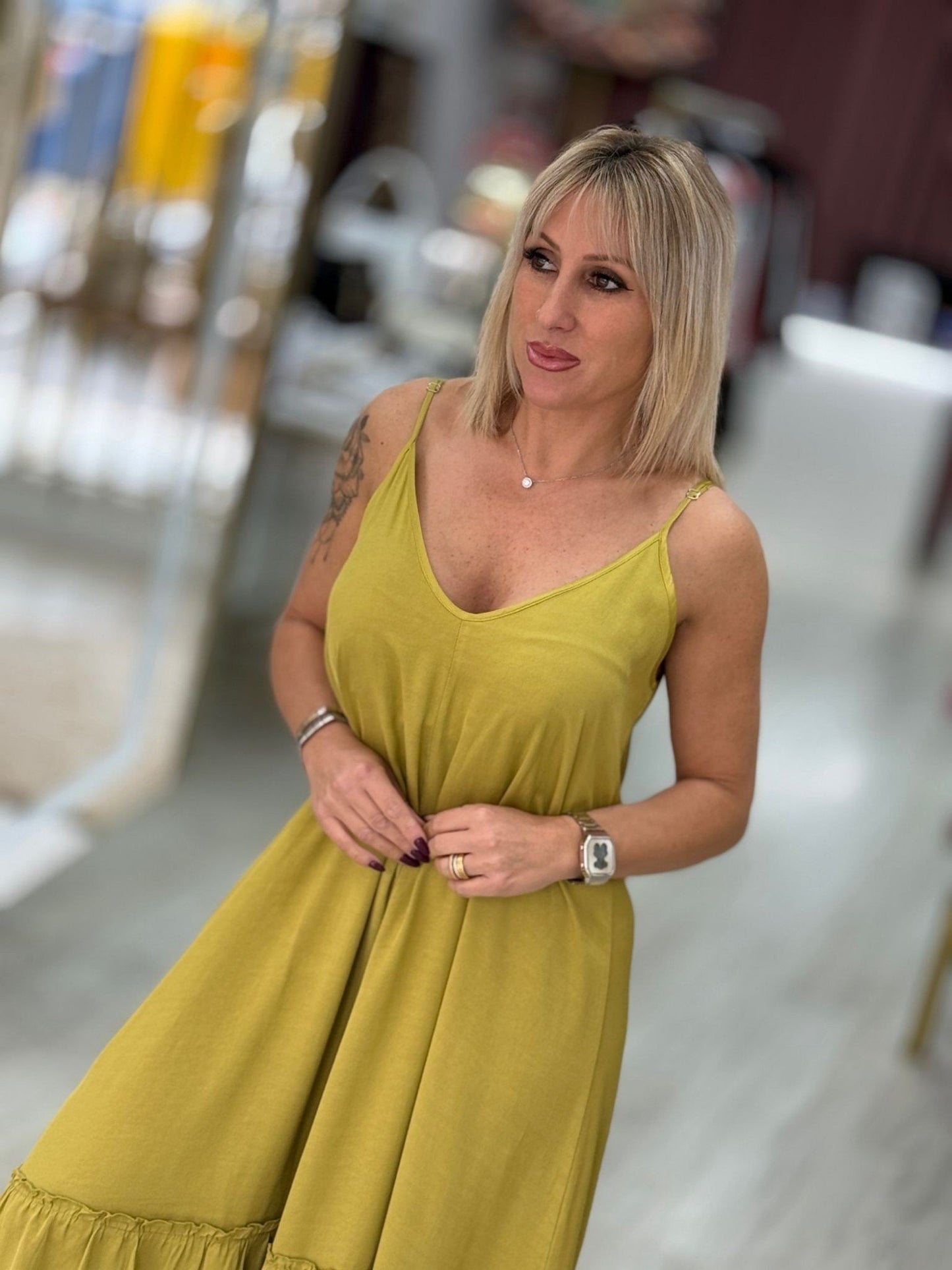 Vestido alças finas
