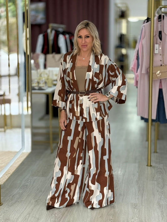 Calças com padrão geométrico