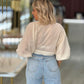 Blusa bordado inglês com botões