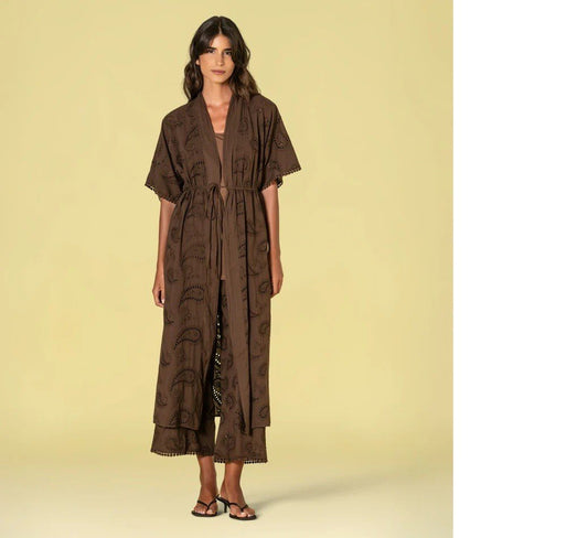 Kimono bordado inglês